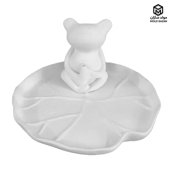 Frog and lotus leaf silicone mold for incense قالب سیلیکونی جا عودی قورباغه و برگ نیلوفر آبی
