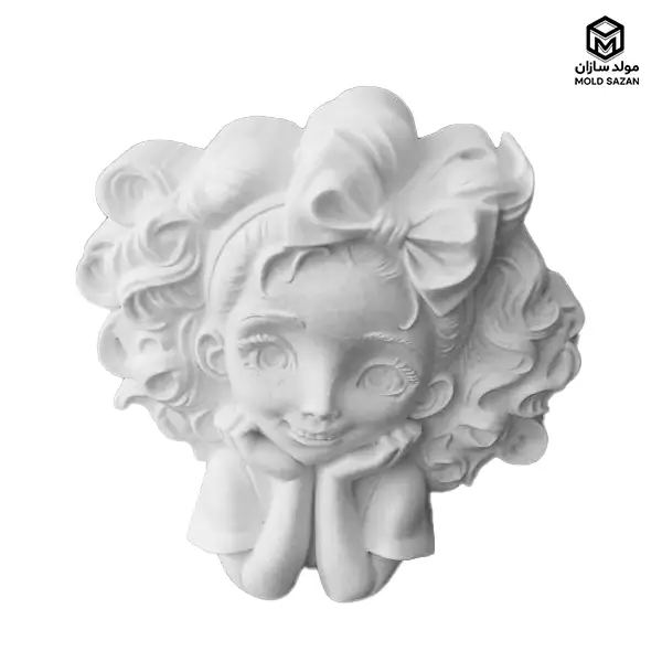 Curly haired girl template قالب دختر موفرفری
