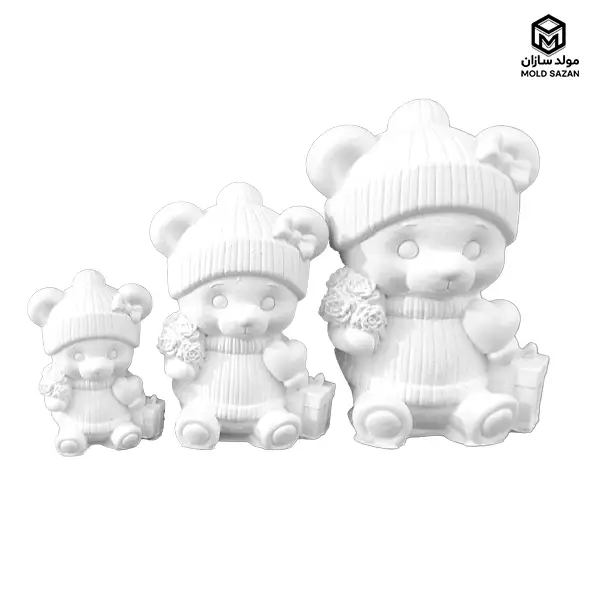 Silicone candle mold, teddy bear model, cold قالب سیلیکونی شمع مدل تدی سرمایی