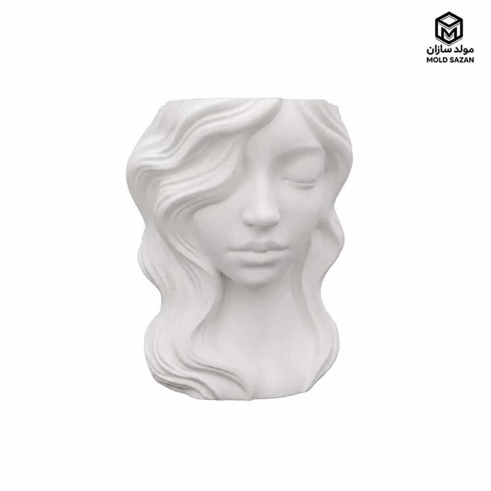 Girl's face vase silicone mold قالب سیلیکونی گلدان چهره دختر
