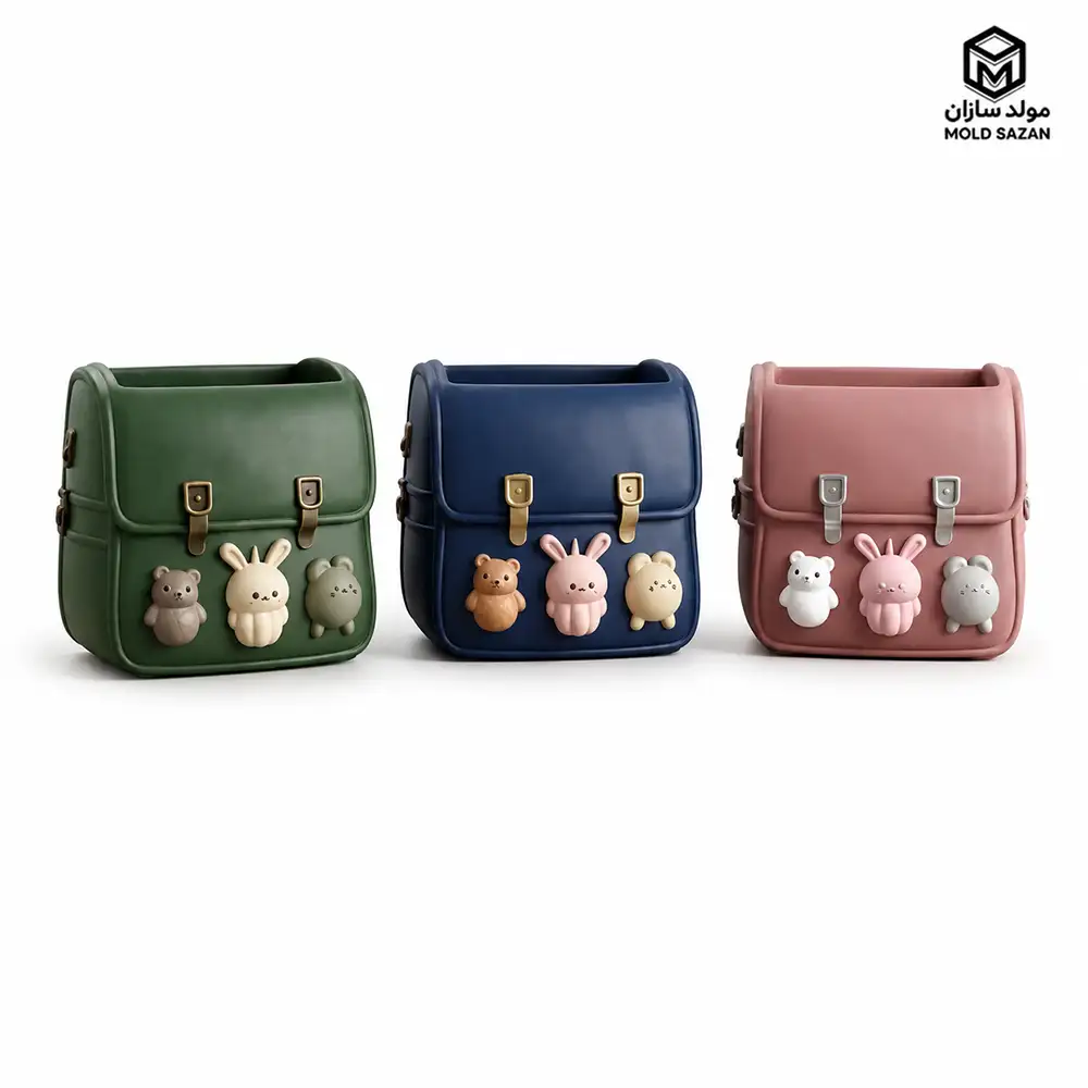 Doll bag model vase silicone mold قالب سیلیکونی گلدان مدل کیف عروسکی
