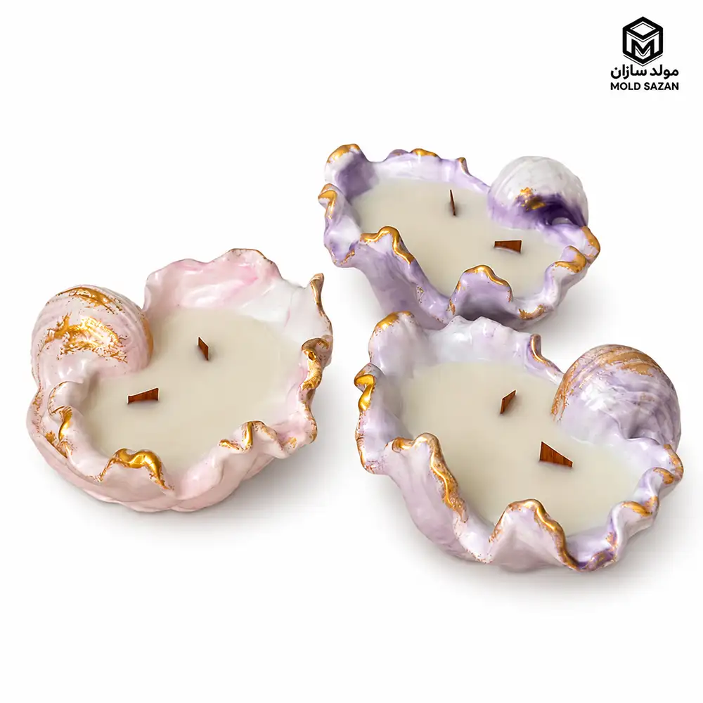 Silicone mold for seashell candle, bride model قالب سیلیکونی شمع صدف مدل عروس
