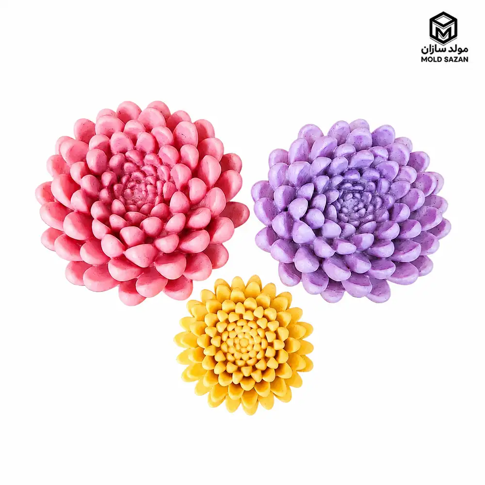 Chrysanthemum model candle silicone mold قالب سیلیکونی شمع مدل گل داوودی