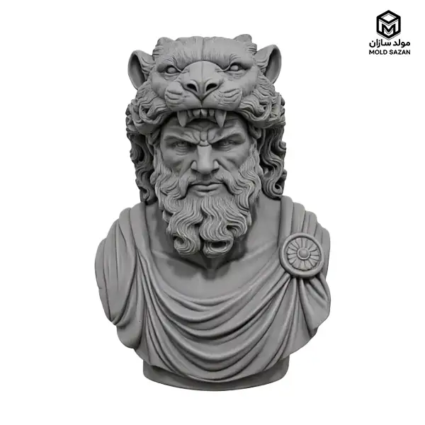 Greek Silenus silicone mold with lion skin قالب سیلیکونی سیلنوس یونانی با پوست شیر