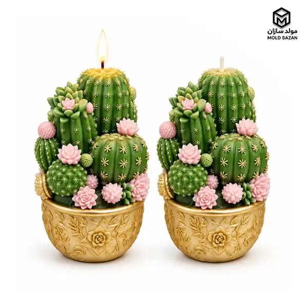 Silicone mold for a cactus planter قالب سیلیکونی گلدان کاکتوس