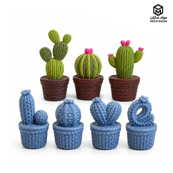 Silicone mold for cactus planters قالب سیلیکونی گلدان های کاکتوس